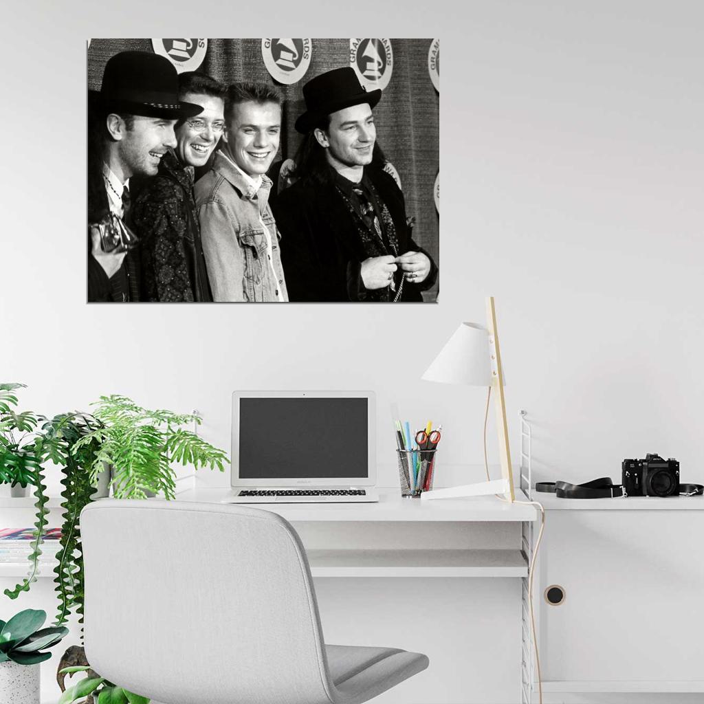 U2 Rock Band Music Vintage Classic BW Wall Art Print Poster