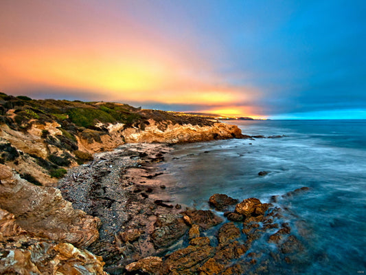 Seashore Rocks Beautiful Night Twilight Nature Wall Decor Room Print Poster