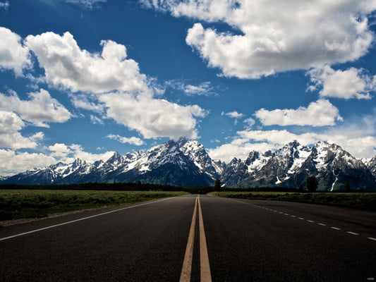 Road Mountains Grand Teton National Park USA Wall Decor Room Print Poster