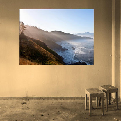 Hills Forest Waves Sea Beautiful Nature Wall Decor Room Print Poster