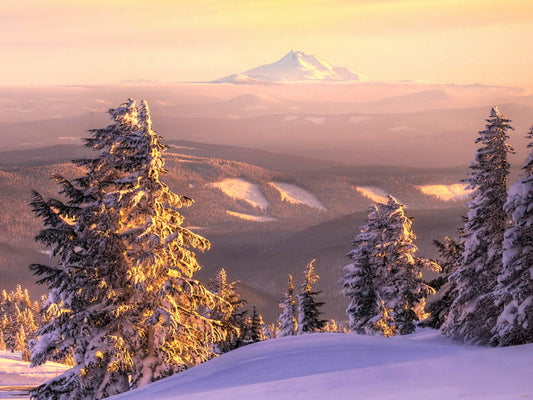 Snow Hills Forest Mountain Beautiful Nature Wall Decor Room Print Poster