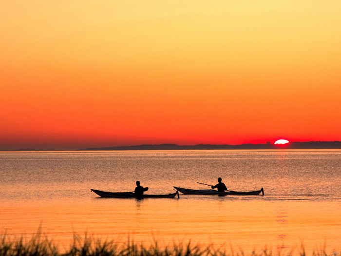 Sunset Boats River Amazing Beautiful Nature Wall Decor Room Print Poster