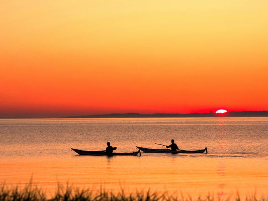 Sunset Boats River Amazing Beautiful Nature Wall Decor Room Print Poster