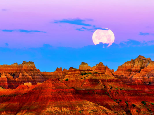 Badlands National Park Moon Mountains Cliffs Wall Decor Room Print Poster