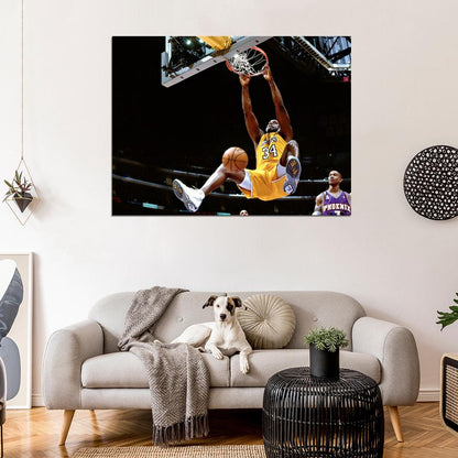 Shaquille O'Neal Los Angeles Slam Dunk Wall Art Print Poster