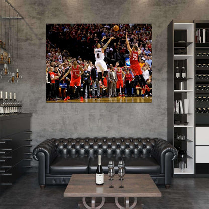 Damian Lillard Shot Game Winner Portland Sport Wall Art Print Poster