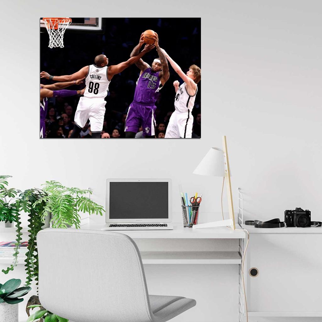 DeMarcus Cousins Rebound Basketball Sport Wall Art Print Poster
