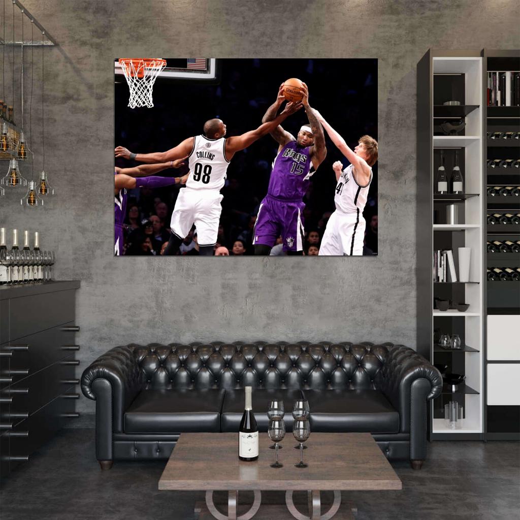 DeMarcus Cousins Rebound Basketball Sport Wall Art Print Poster