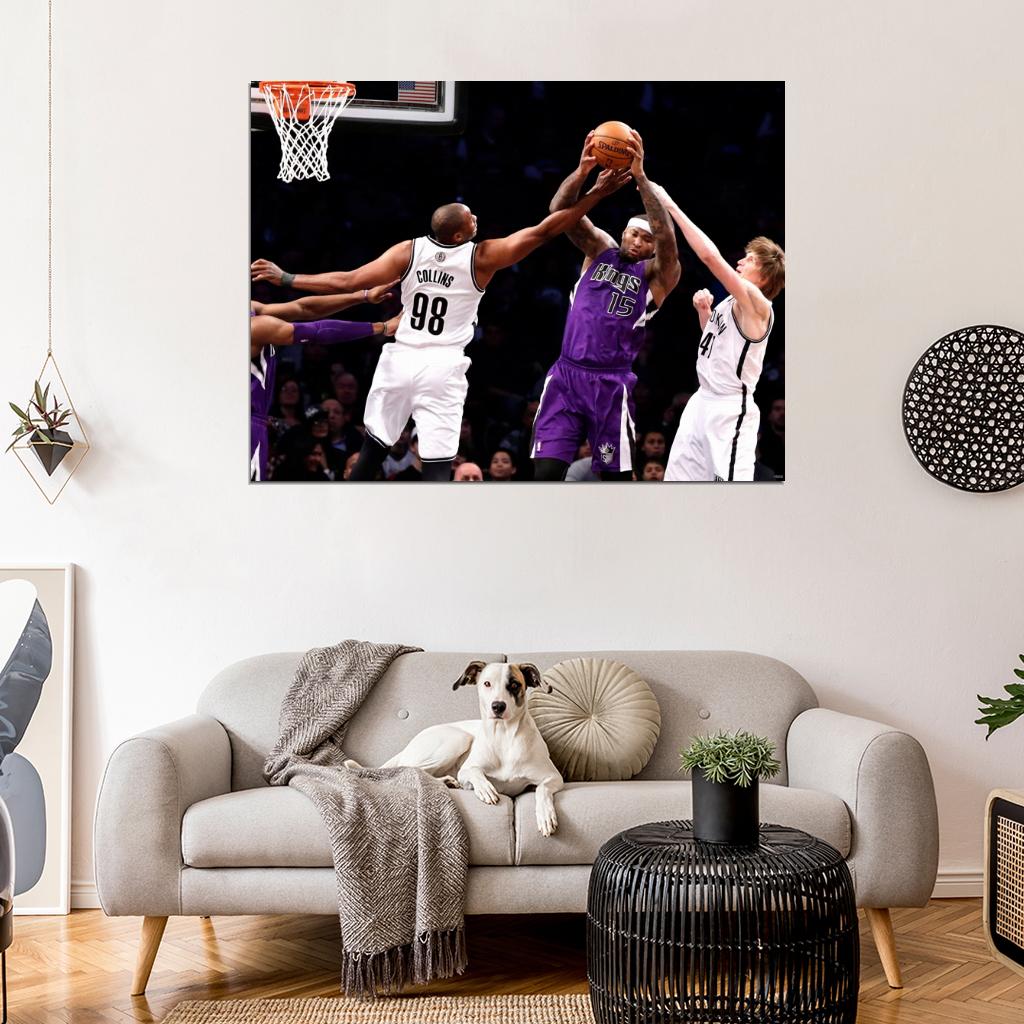 DeMarcus Cousins Rebound Basketball Sport Wall Art Print Poster