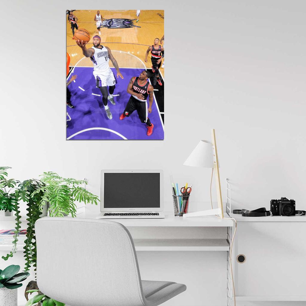 DeMarcus Cousins Layup Basketball Sport Wall Art Print Poster