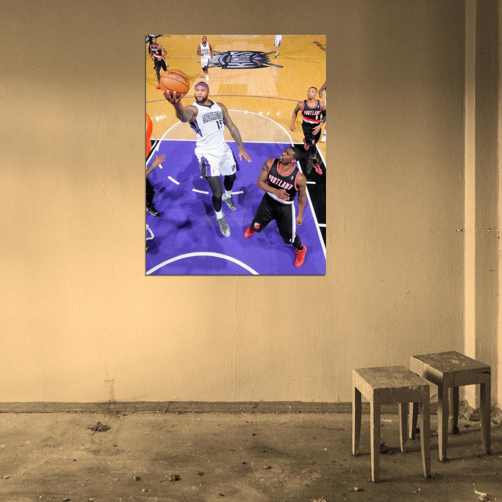 DeMarcus Cousins Layup Basketball Sport Wall Art Print Poster