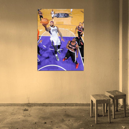 DeMarcus Cousins Layup Basketball Sport Wall Art Print Poster