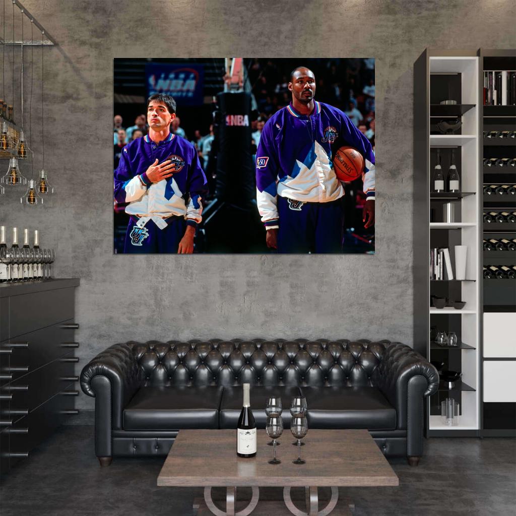 John Stockton Karl Malone Legends Wall Art Print Poster