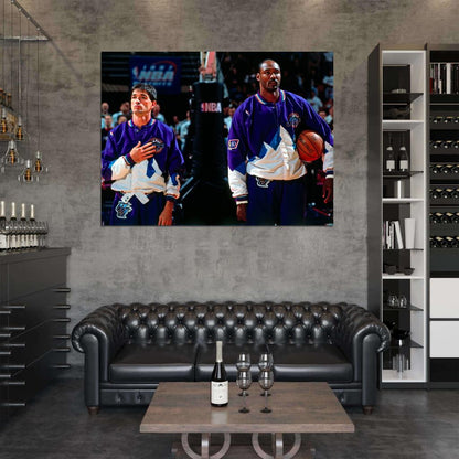 John Stockton Karl Malone Legends Wall Art Print Poster