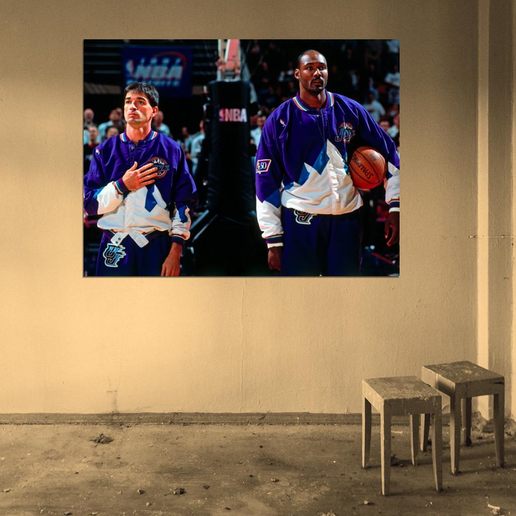 John Stockton Karl Malone Legends Wall Art Print Poster