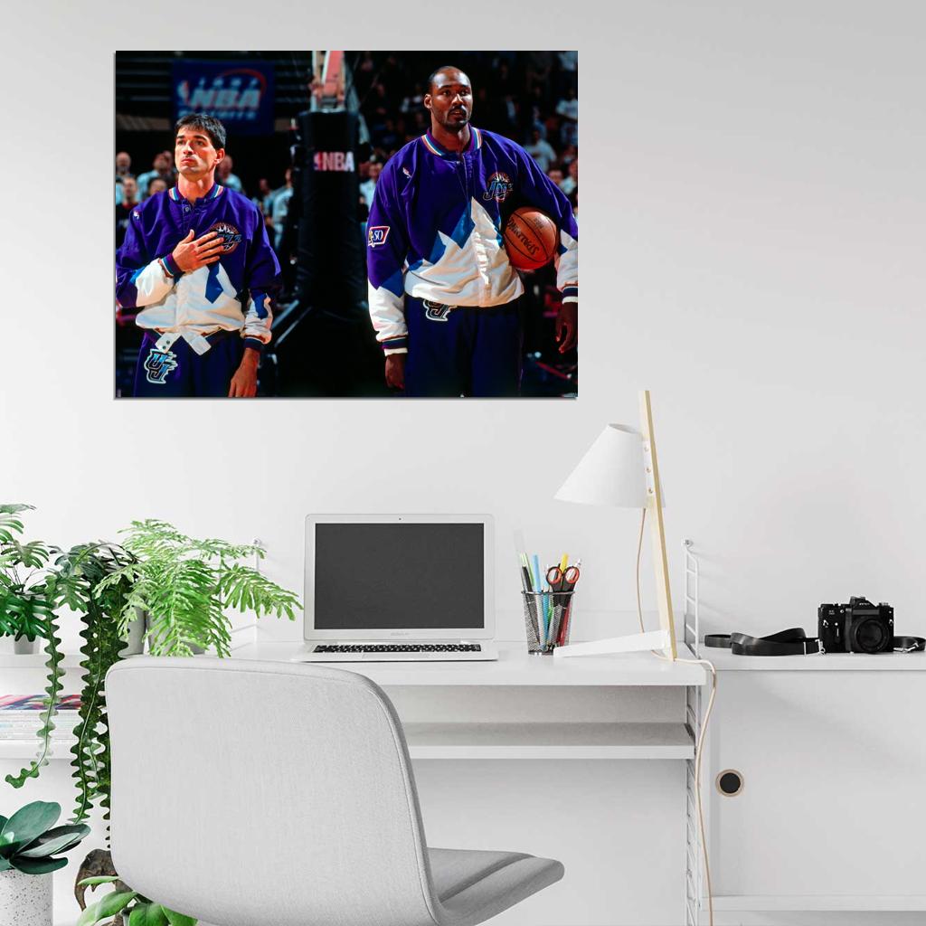 John Stockton Karl Malone Legends Wall Art Print Poster
