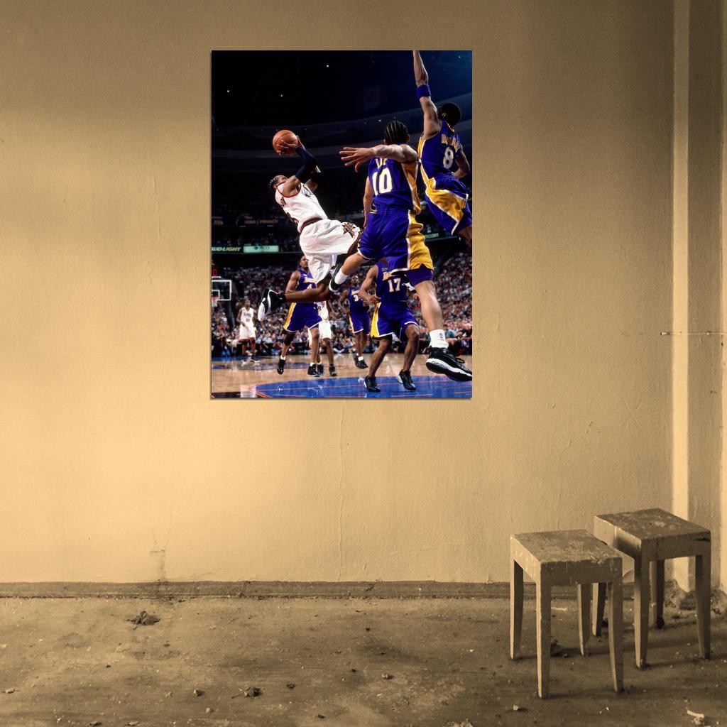 Allen Iverson Philadelphia Sixers Shot Wall Art Print Poster