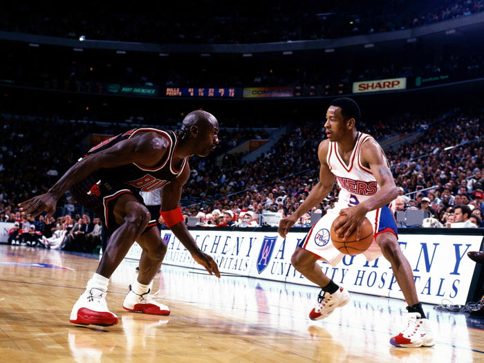 Allen Iverson vs Michael Jordan Retro Wall Art Print Poster