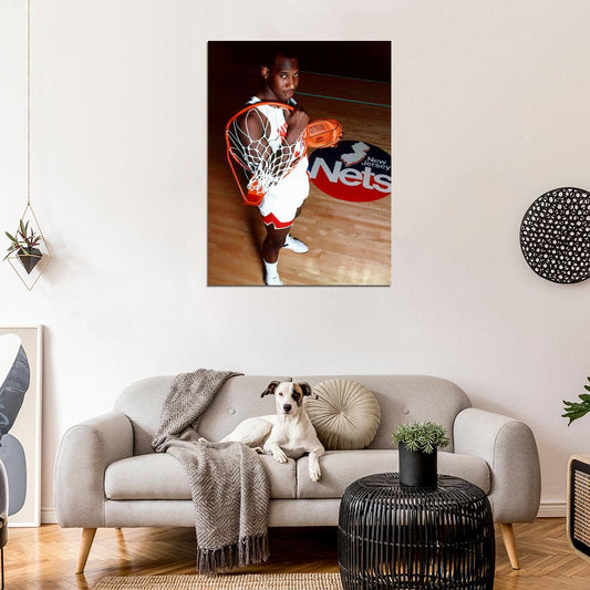 Darryl Dawkins Retro Vintage New Jersey Nets Wall Art Print Poster