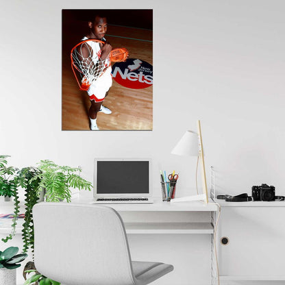 Darryl Dawkins Retro Vintage New Jersey Nets Wall Art Print Poster