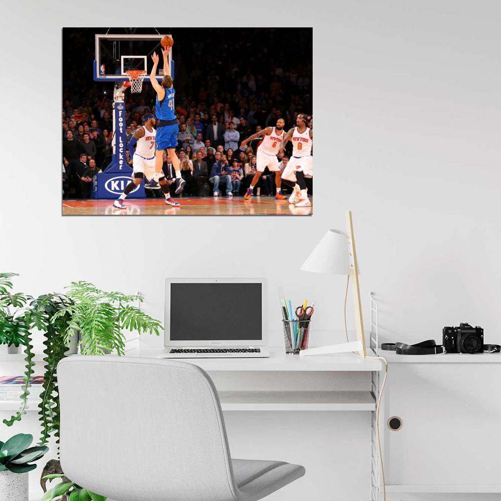 Dirk Nowitzki Dallas Jump Shot Sport Wall Art Print Poster