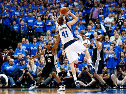 Dirk Nowitzki Fadeaway Dallas Basketball Sport Wall Art Print Poster