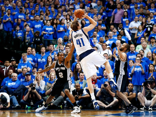 Dirk Nowitzki Fadeaway Dallas Basketball Sport Wall Art Print Poster