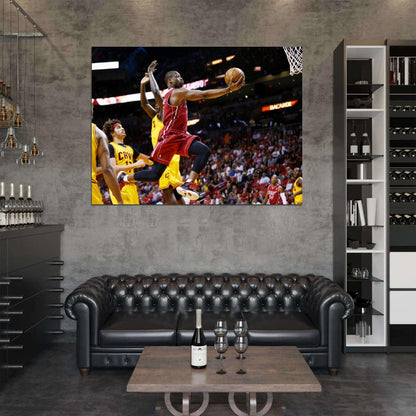 Dwyane Wade Layup Basketball Sport Wall Art Print Poster
