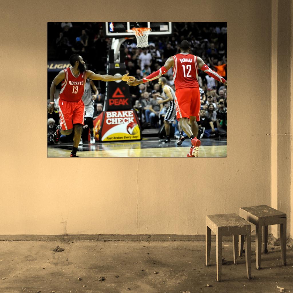 James Harden Dwight Howard Houston Basketball Wall Art Print Poster