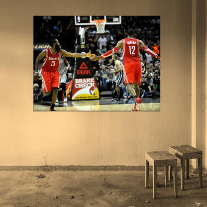James Harden Dwight Howard Houston Basketball Wall Art Print Poster