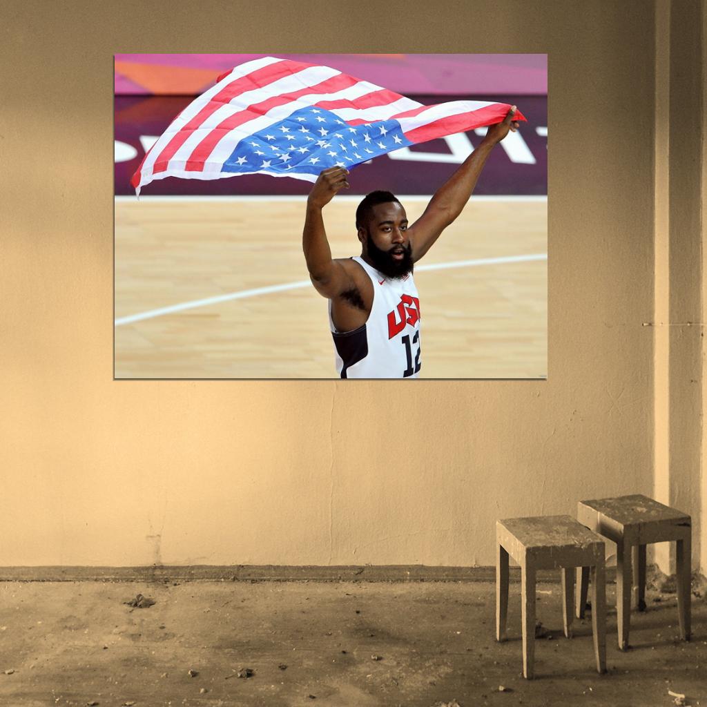 James Harden USA Team Basketball Sport Wall Art Print Poster