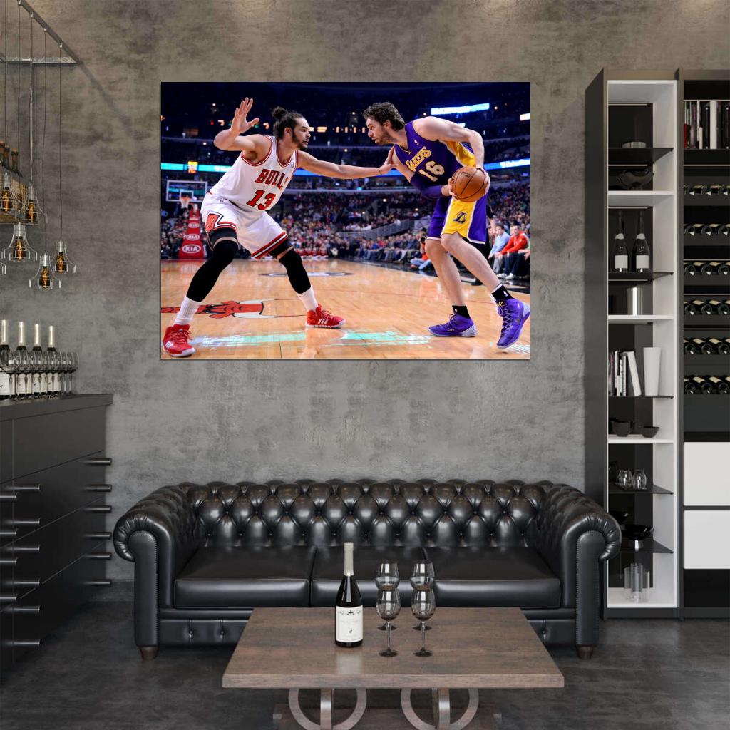 Joakim Noah Pau Gasol Basketball Sport Wall Art Print Poster
