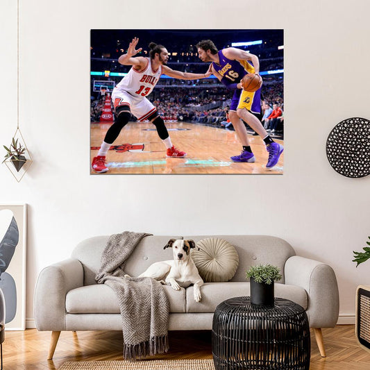 Joakim Noah Pau Gasol Basketball Sport Wall Art Print Poster