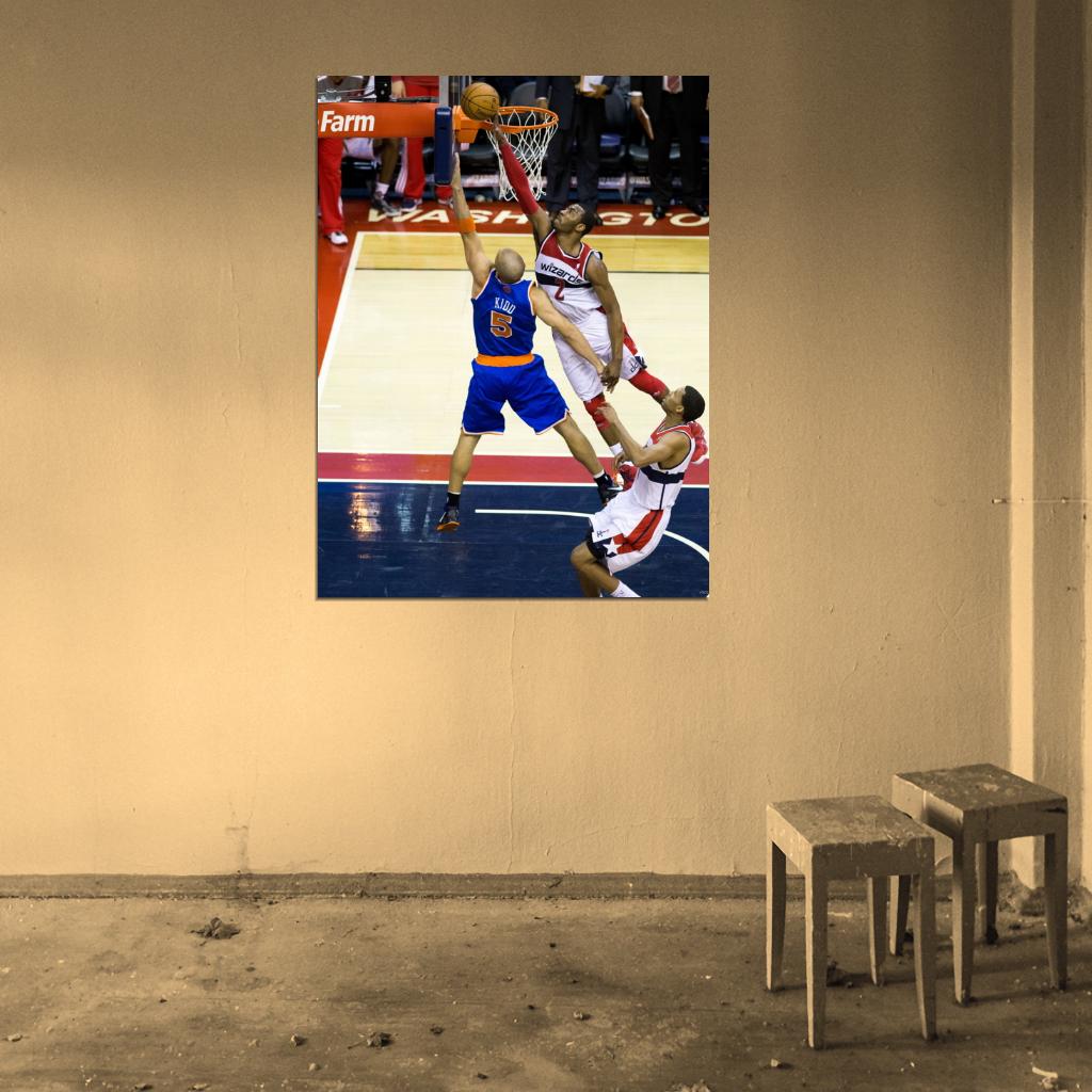 John Wall Washington Wizards Block Basketball Wall Art Print Poster