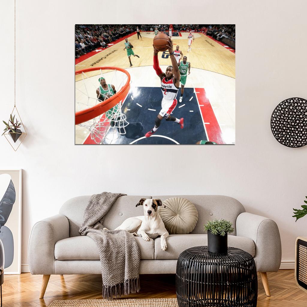 John Wall Washington Wizards Dunk Basketball Wall Art Print Poster