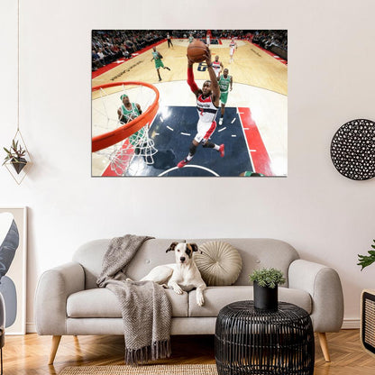 John Wall Washington Wizards Dunk Basketball Wall Art Print Poster