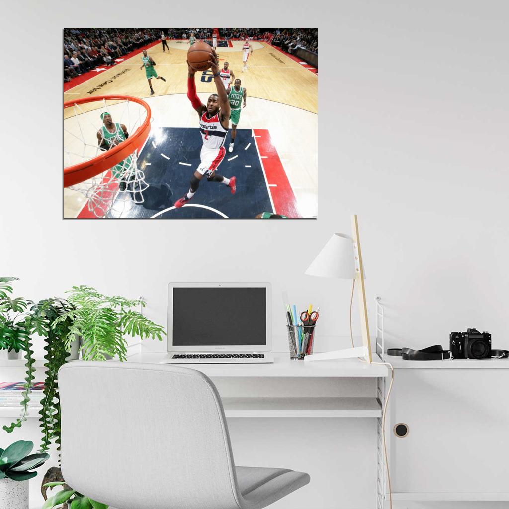 John Wall Washington Wizards Dunk Basketball Wall Art Print Poster