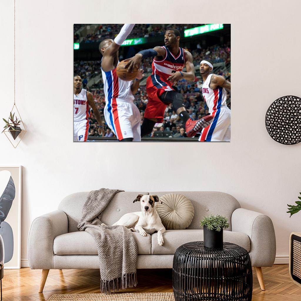 John Wall Wizards No Look Pass Basketball Wall Art Print Poster