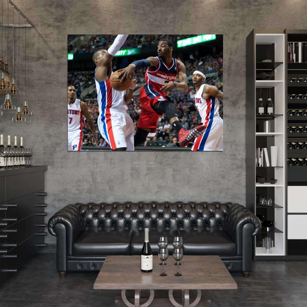 John Wall Wizards No Look Pass Basketball Wall Art Print Poster