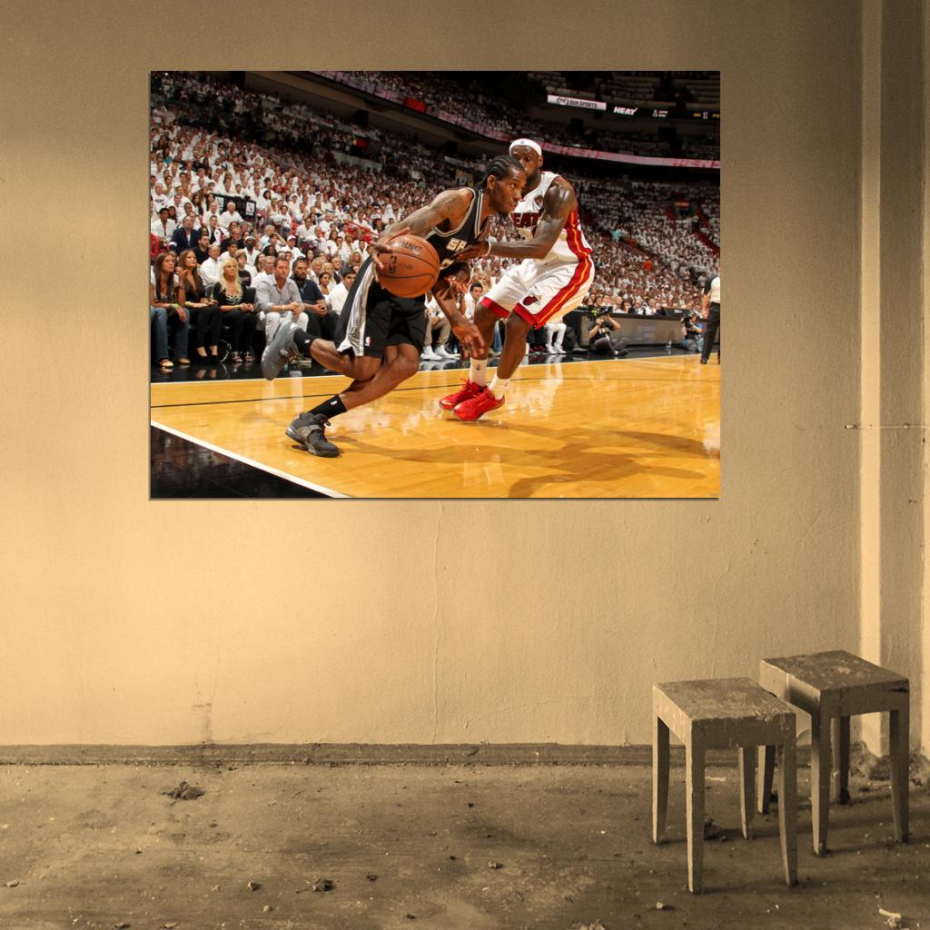 Kawhi Leonard vs LeBron James Basketball Sport Wall Art Print Poster