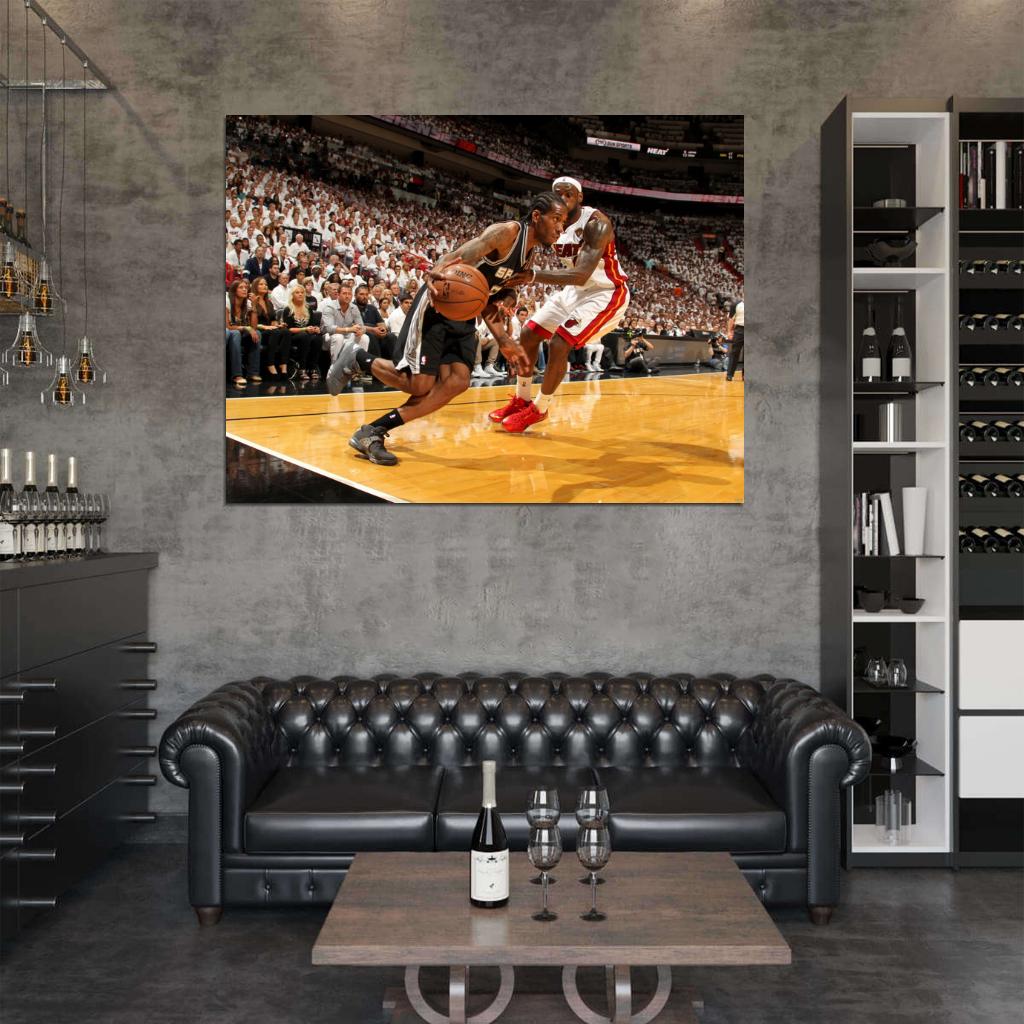 Kawhi Leonard vs LeBron James Basketball Sport Wall Art Print Poster