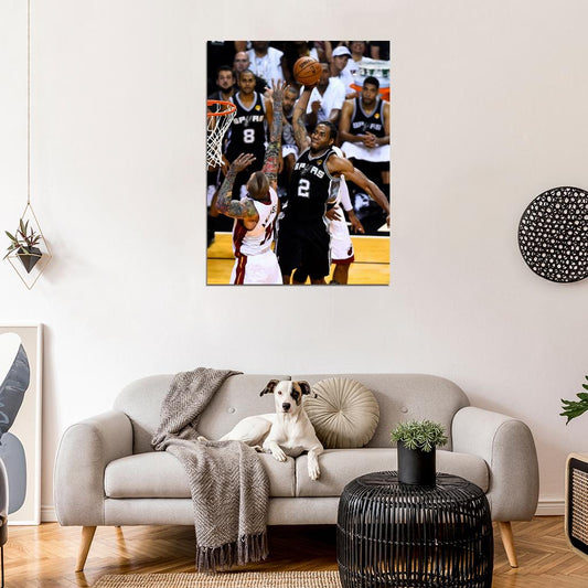 Kawhi Leonard Dunk Spurs Heat Basketball Sport Wall Art Print Poster