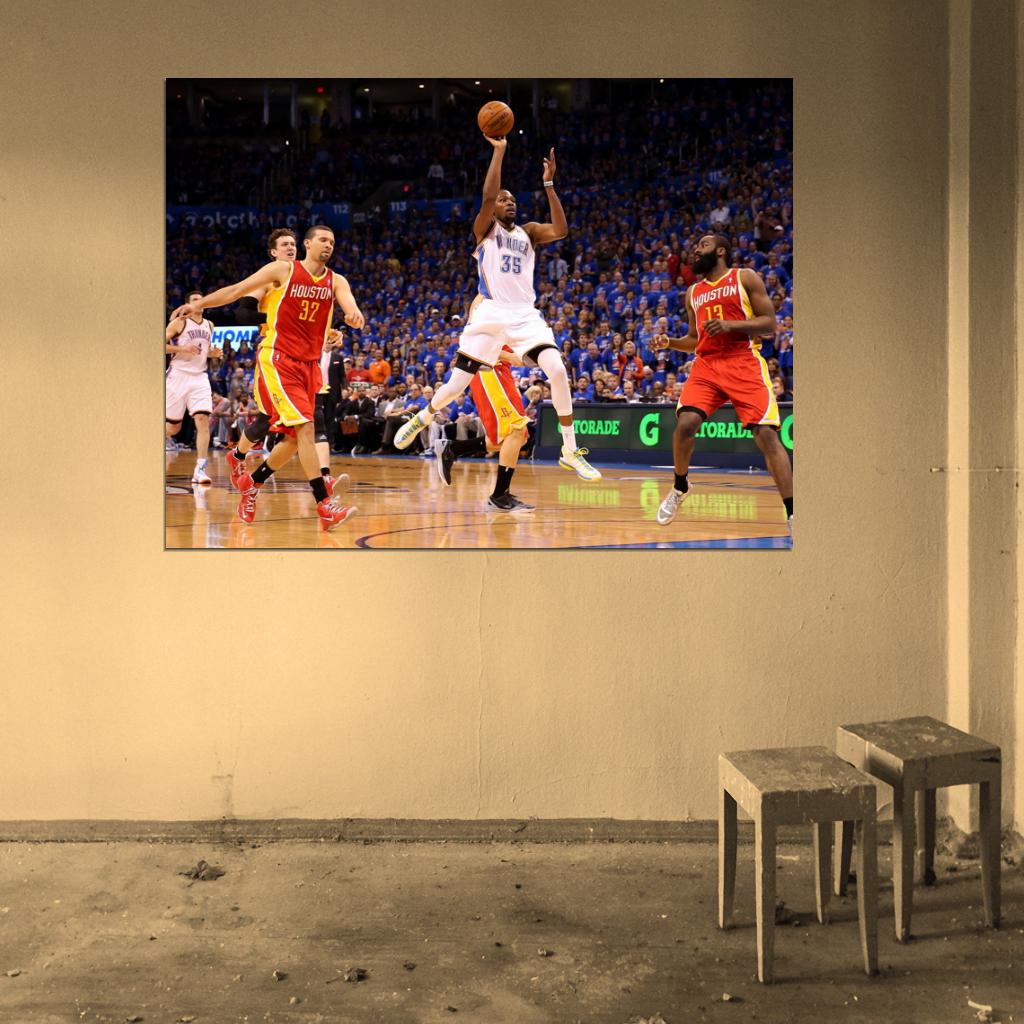Kevin Durant OKC Shot Basketball Sport Wall Art Print Poster