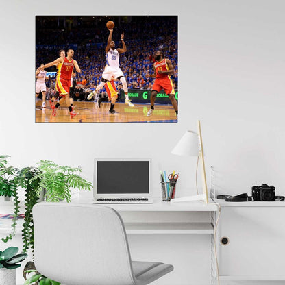 Kevin Durant OKC Shot Basketball Sport Wall Art Print Poster