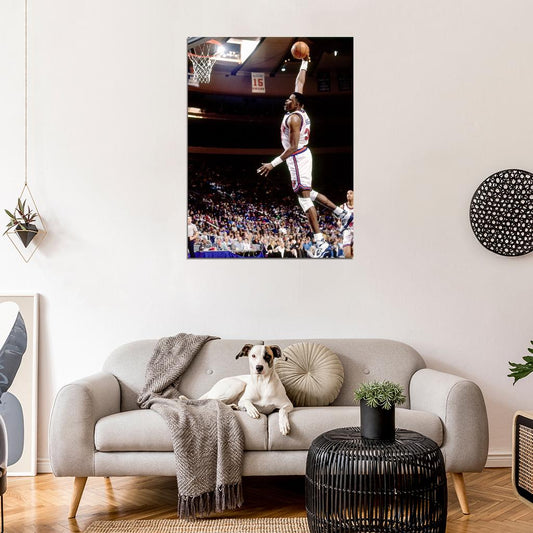 Patrick Ewing Slam Dunk Retro New York Wall Art Print Poster