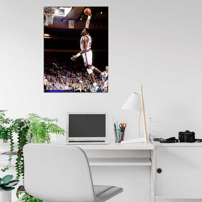Patrick Ewing Slam Dunk Retro New York Wall Art Print Poster