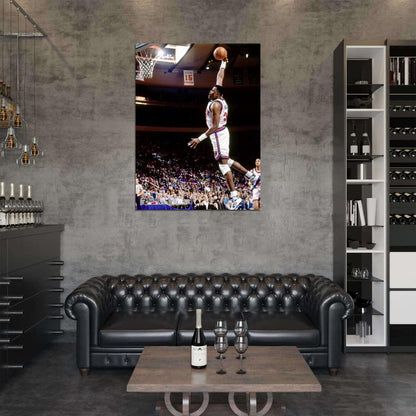 Patrick Ewing Slam Dunk Retro New York Wall Art Print Poster