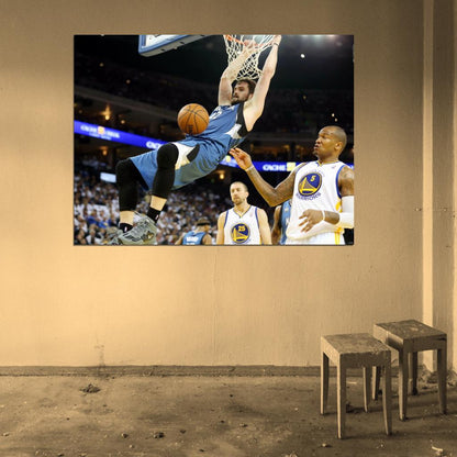Kevin Love Minnesota Wolves Dunk Basketball Wall Art Print Poster