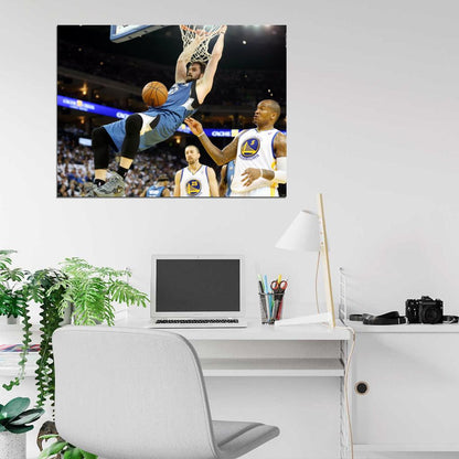 Kevin Love Minnesota Wolves Dunk Basketball Wall Art Print Poster