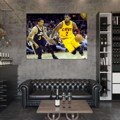 Kyrie Irving Dribbling Cavaliers Basketball Wall Art Print Poster